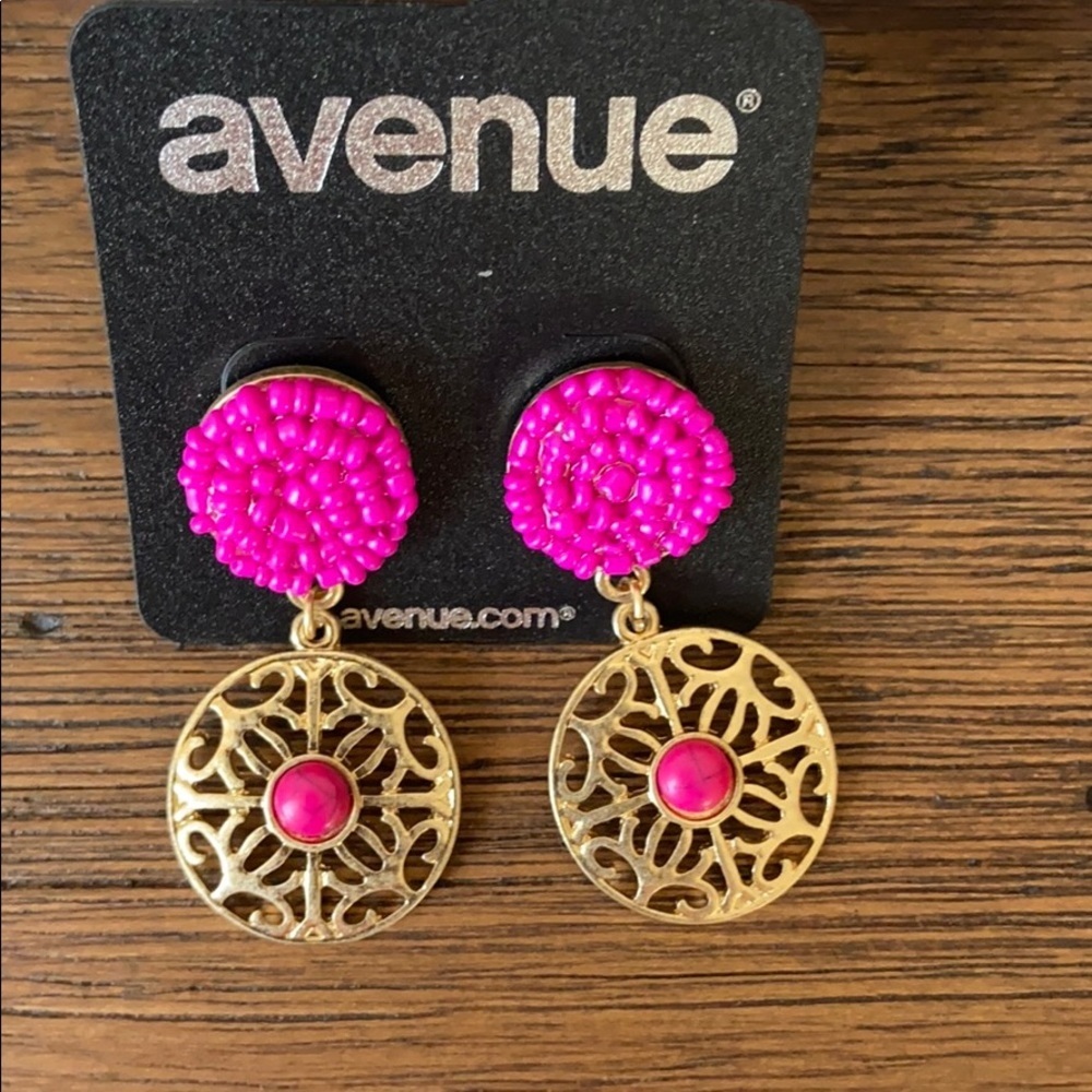 Avenue Pink Rose Gold Bead Earrings